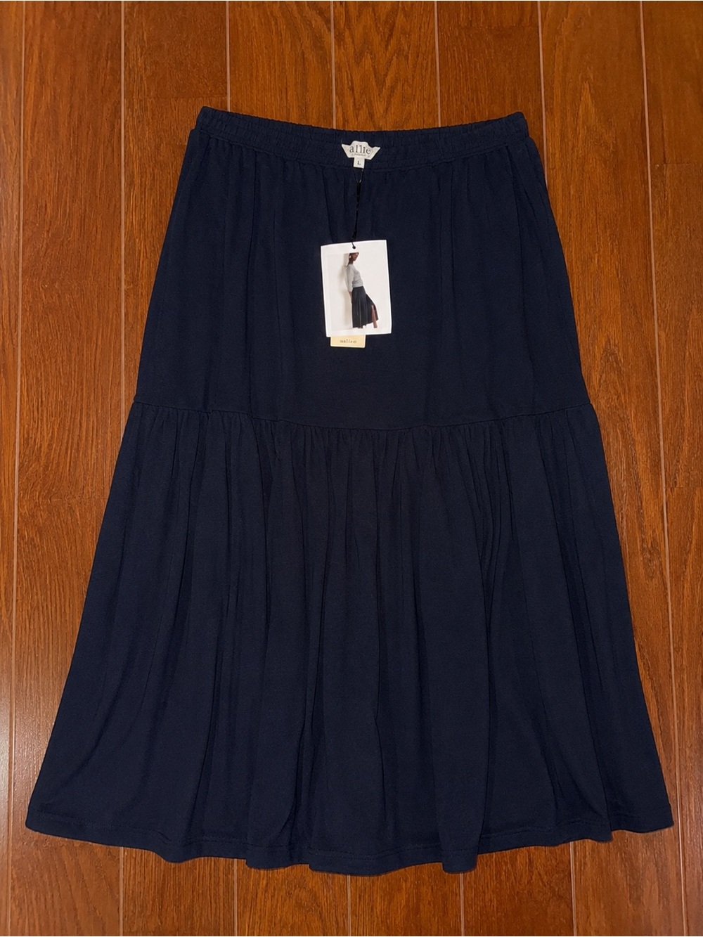 Nation LA Navy Tiered Midi Skirt Sz XL